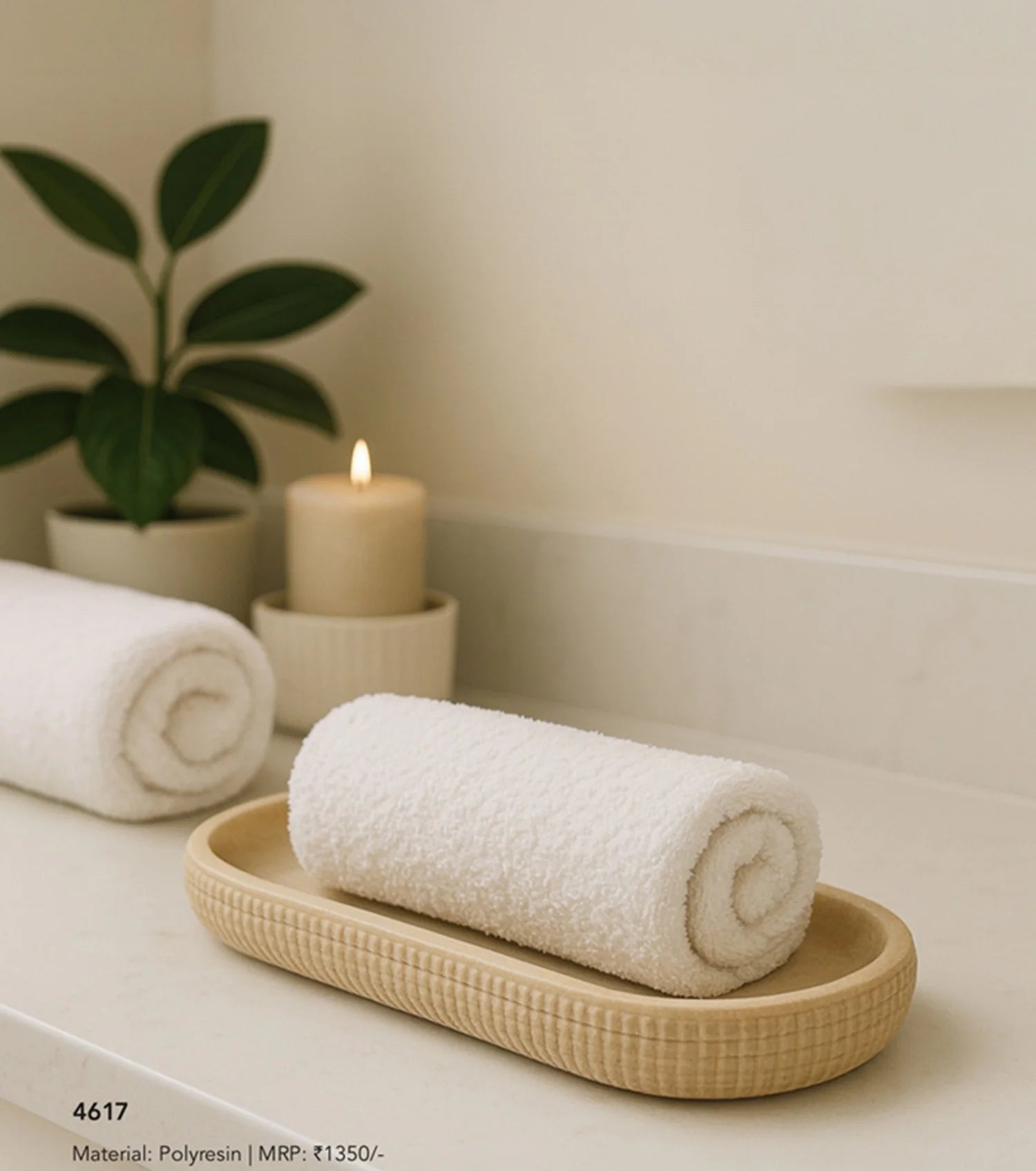 Myra Polyresin Soap Dispenser Beige