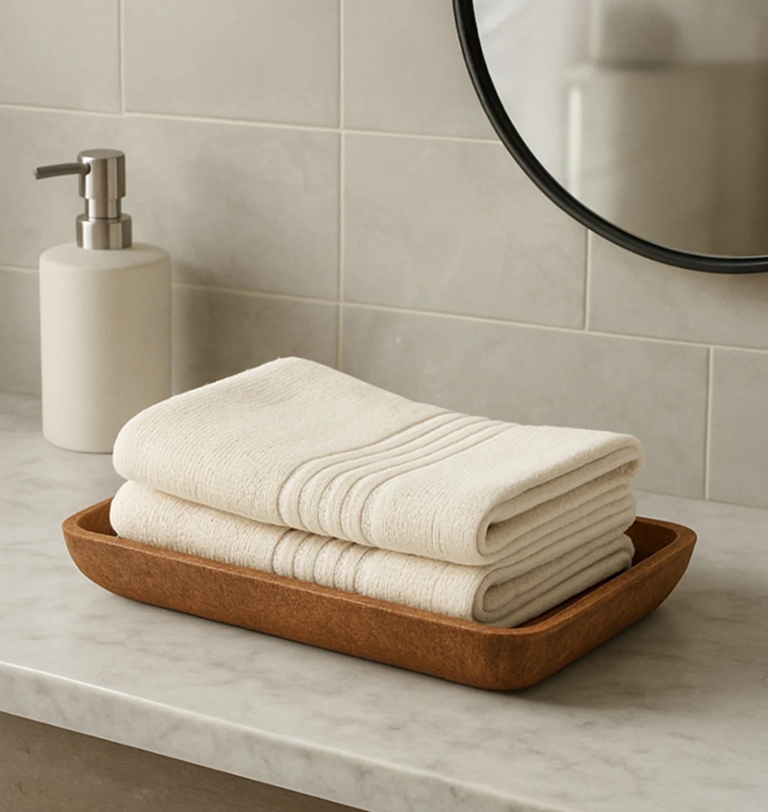 Myra Polyresin Soap Dispenser Beige