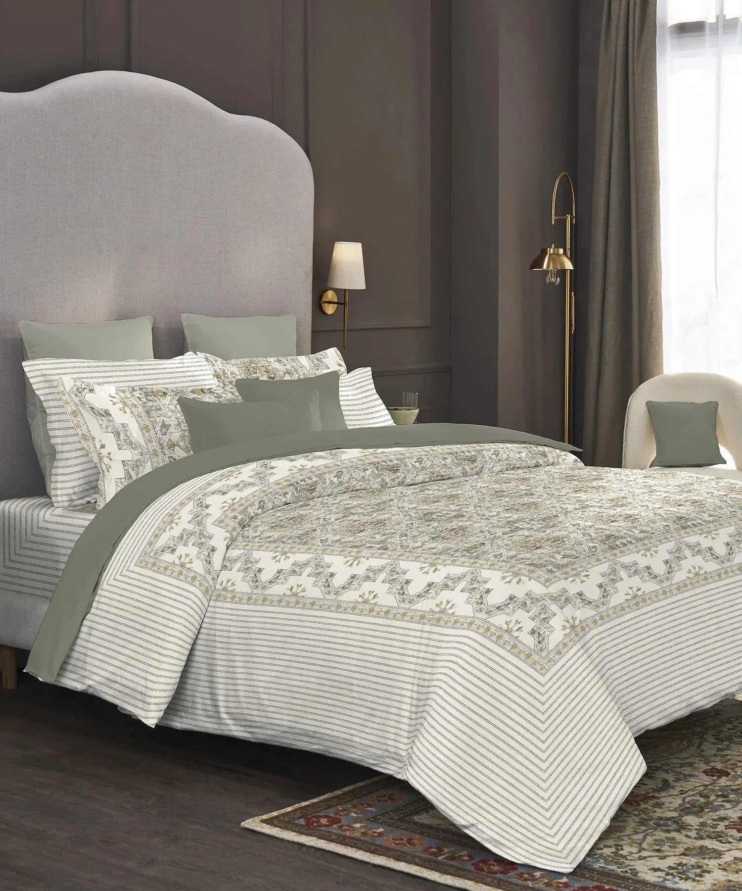 TRIDENT Nectarsoft Elite Collection, King Bedsheet Set, 400TC, 100% Cotton, Mirage Trident