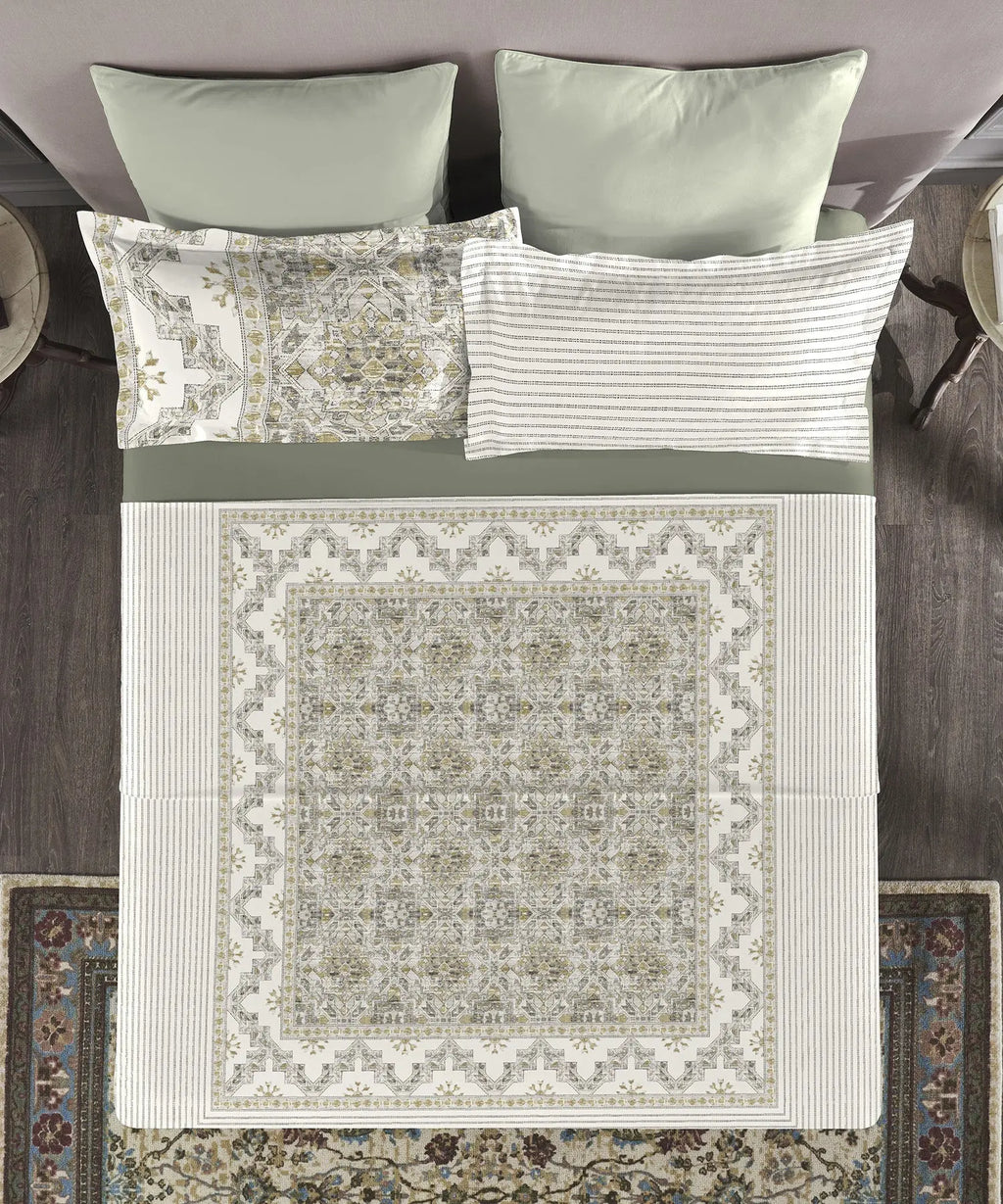 TRIDENT Nectarsoft Elite Collection, King Bedsheet Set, 400TC, 100% Cotton, Mirage Trident
