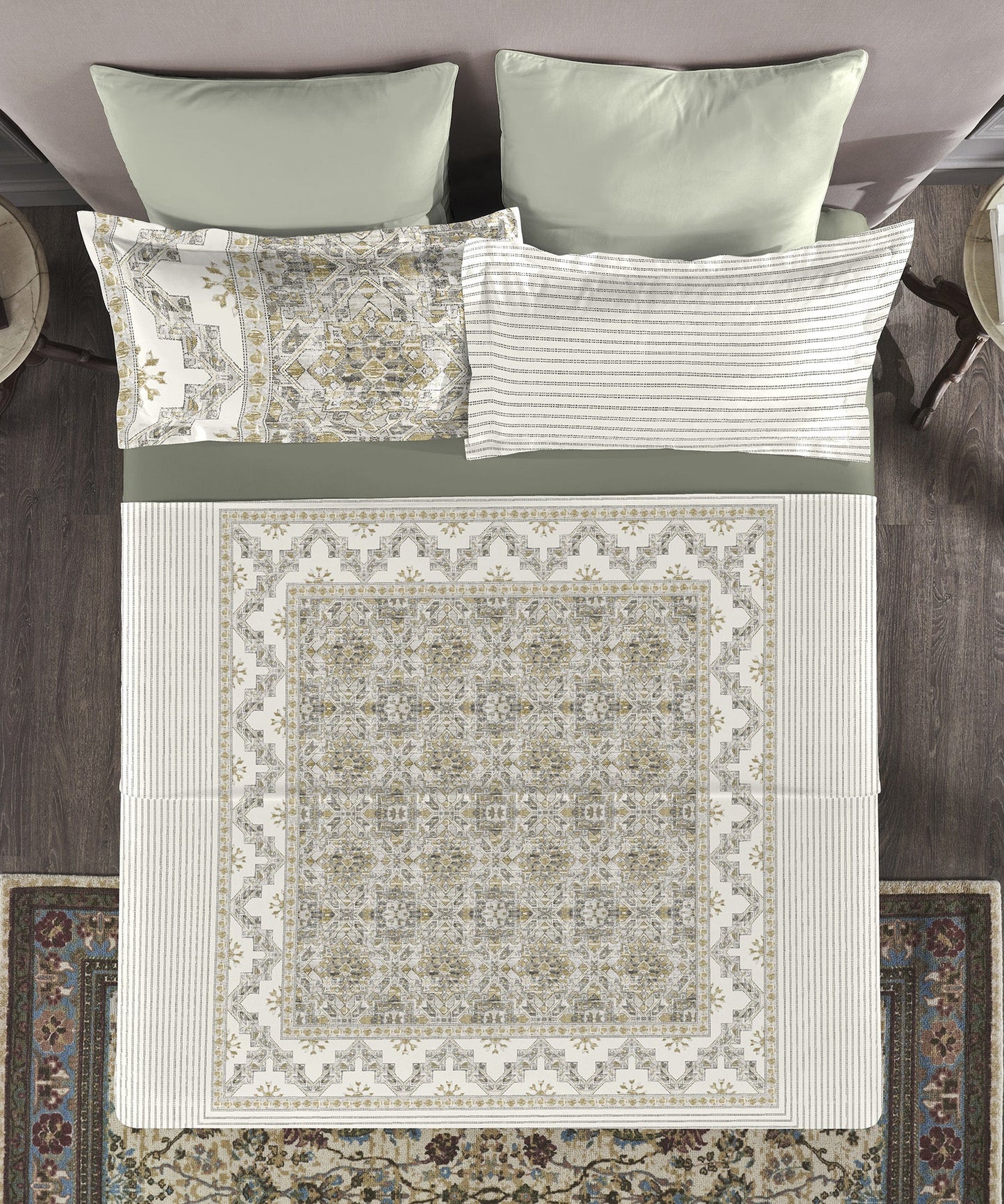 TRIDENT Nectarsoft Elite Collection, King Bedsheet Set, 400TC, 100% Cotton, Mirage