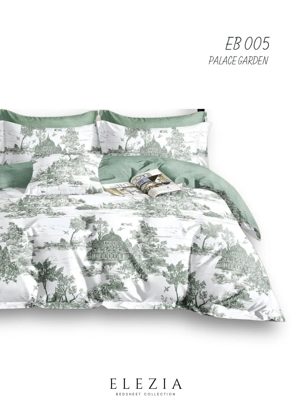 La Casa Printed bedsheet Elezia Collection KingSize bedsheet 2pcPillow Cover Palace Graden LA CASA