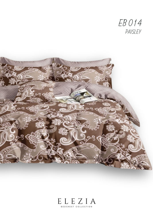 La Casa Printed bedsheet Elezia Collection KingSize bedsheet 2pcPillow Cover Paisley