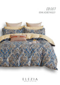 La Casa Printed bedsheet Elezia Collection KingSize bedsheet 2pcPillow Cover Royal Azure Paisley LA CASA