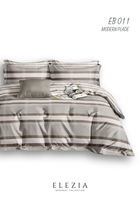 La Casa Printed bedsheet Elezia Collection KingSize bedsheet 2pcPillow Cover Modern Plade