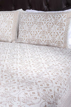 Printed Bedsheet Pastel Jaal Print White 90 x 108inch - grahsajja