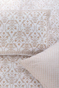 Printed Bedsheet Pastel Jaal Print White 90 x 108inch - grahsajja