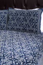 Printed Bedsheet Pastel Jaal Print Blue 90 x 108inch - grahsajja