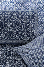 Printed Bedsheet Pastel Jaal Print Blue 90 x 108inch - grahsajja