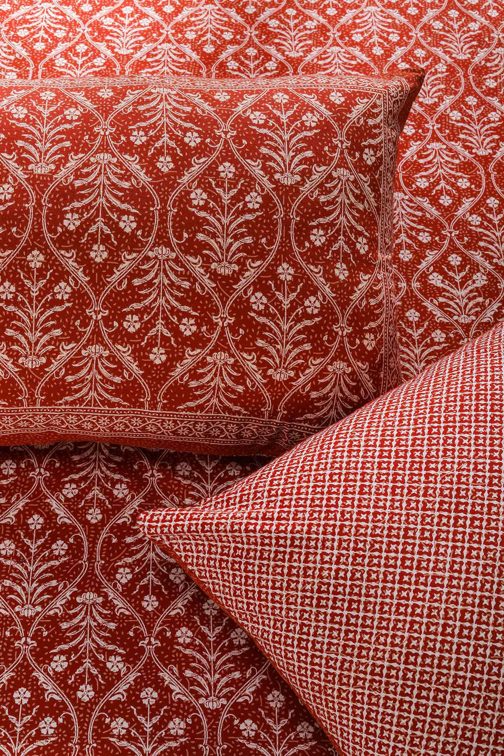 Printed Bedsheet Pastel Jaal Print Orange 90 x 108inch - grahsajja
