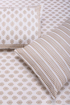 Pastel Jameela Booti White Cotton Bedsheet 90 x 108 in - grahsajja