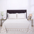 Pastel Jameela Booti White Cotton Bedsheet 90 x 108 in - grahsajja