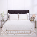 Pastel Jia Booti White Cotton Bedsheet - grahsajja