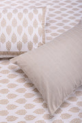 Pastel New Booti White Cotton Bedsheet 90 x 108 - grahsajja