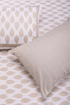 Pastel New Booti White Cotton Bedsheet 90 x 108 - grahsajja