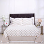 Pastel New Booti White Cotton Bedsheet 90 x 108 - grahsajja