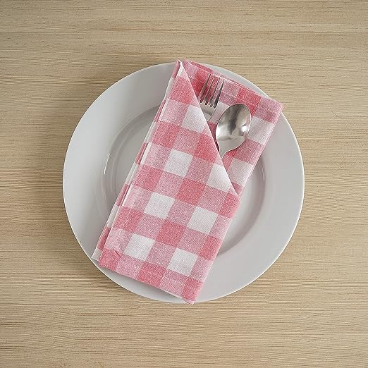 Gingham Table Napkin 45×45 cm Set of 12Pcs - grahsajja