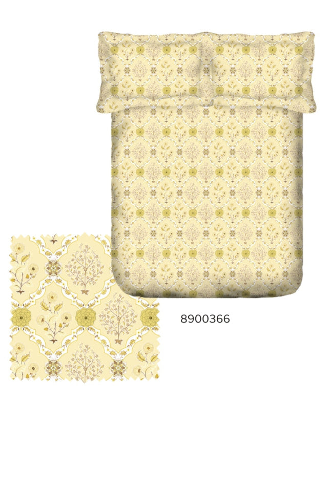 PORTICO MARVELLA Cotton King size 274cmx274cm 144TC Printed 3Pcs  Bedsheet SS2025