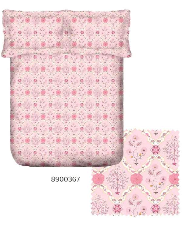 PORTICO MARVELLA Cotton King size 274cmx274cm 144TC Printed 3Pcs  Bedsheet SS2025 Portico