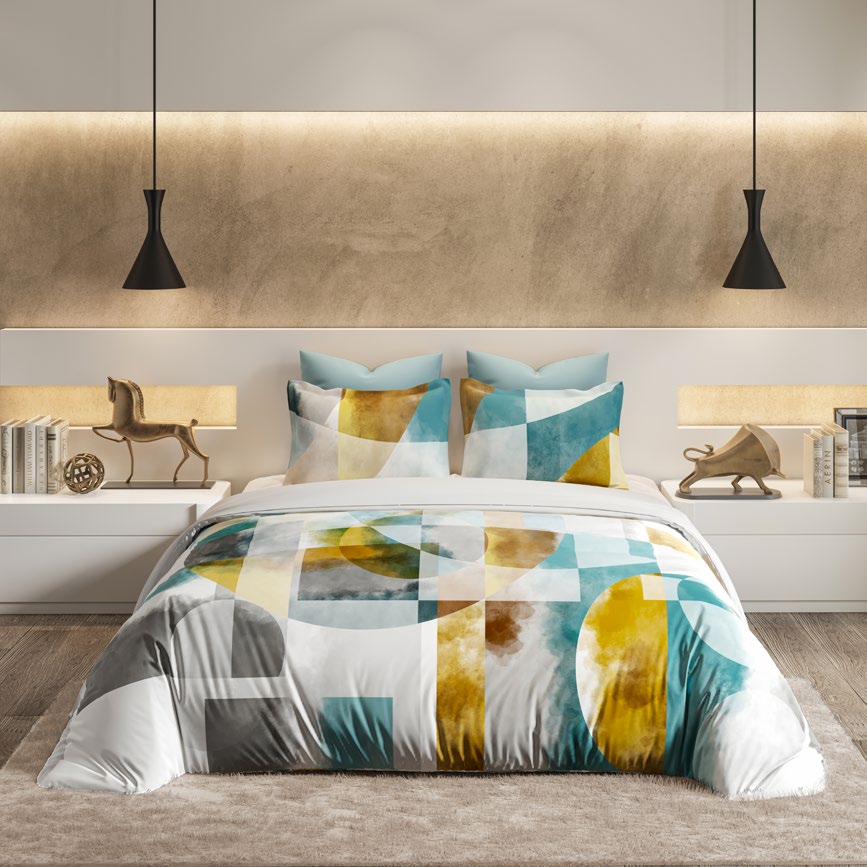 D'decor Bedsheet Super King Size GEO CHIC|Souvenir Collection | King Size Bedsheet - grahsajja