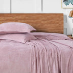 Sutton Warm Bedsheet Double bed with 2pc Pillow Cover| Rose Pink LA CASA
