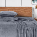 Sutton Warm Bedsheet Double bed with 2pc Pillow Cover| Graphite Grey LA CASA