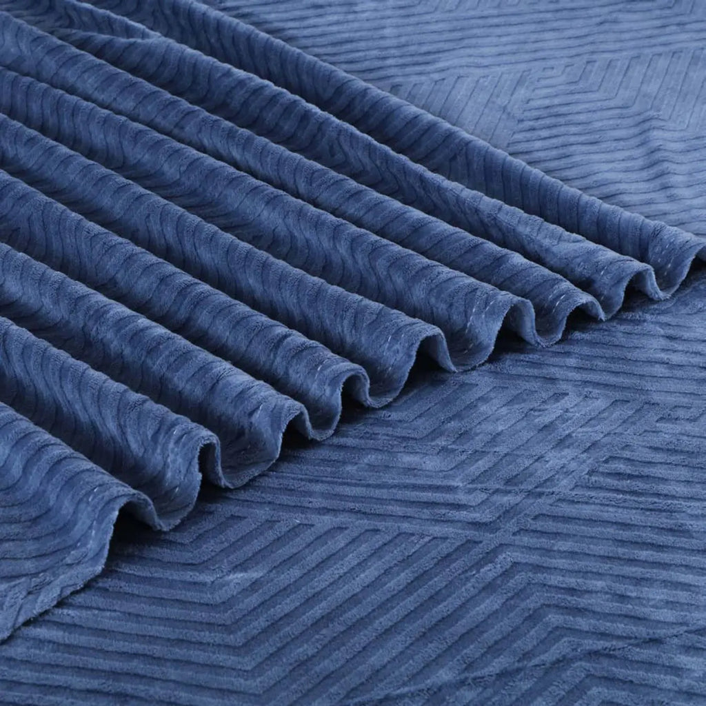 Sutton Warm Bedsheet Double bed with 2pc Pillow Cover| Blue LA CASA