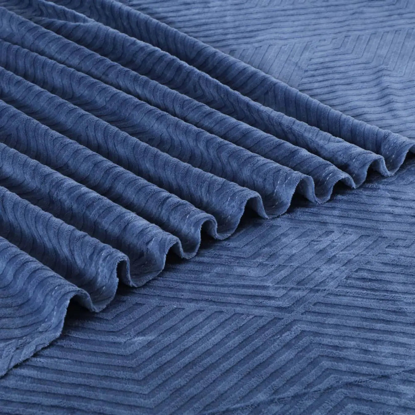 Sutton Warm Bedsheet Double bed with 2pc Pillow Cover| Blue LA CASA