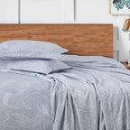 Sutton Warm Bedsheet Double bed with 2pc Pillow Cover| Swirl grey LA CASA