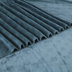 Sutton Warm Bedsheet Double bed with 2pc Pillow Cover| Urban Grid Teal Blue LA CASA