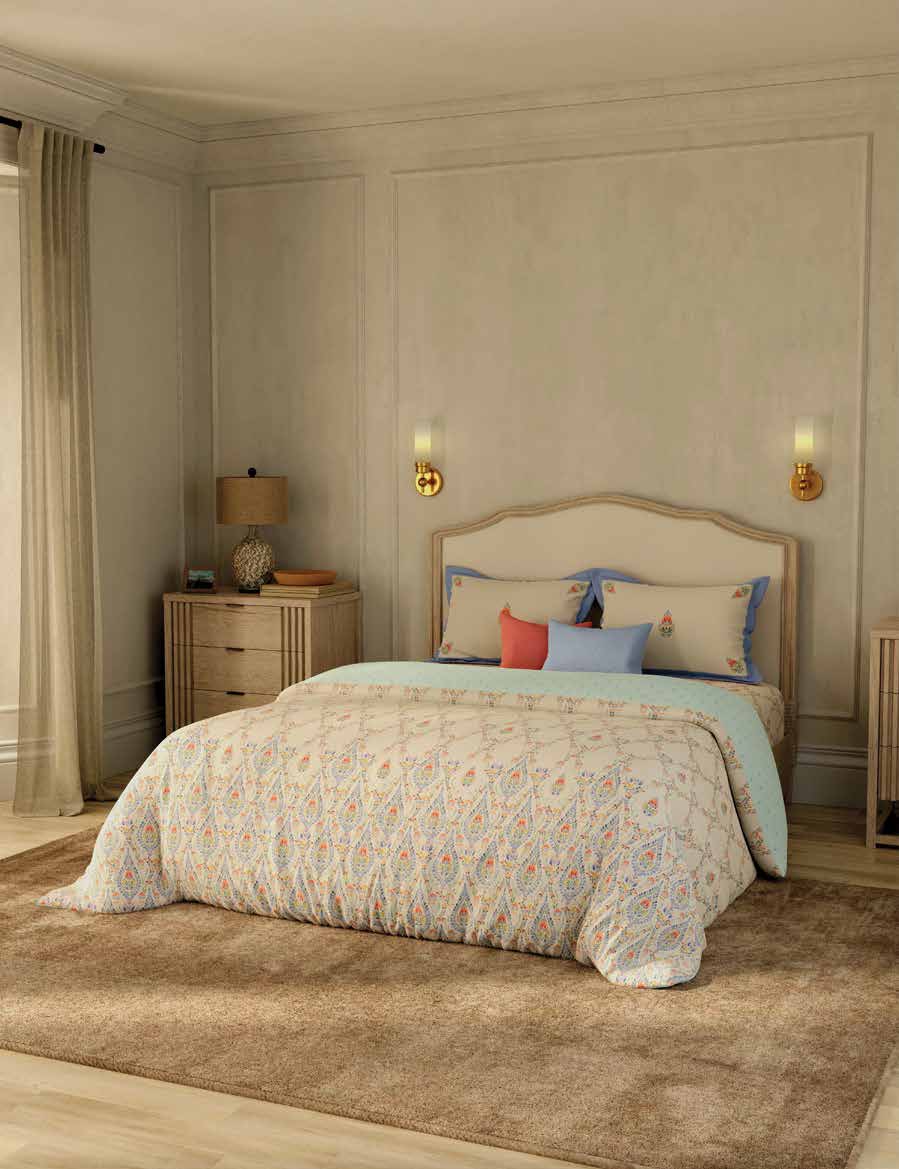 Portico New York Shalimaar 250 TC 100% Cotton Health Pro Printed Super King Bedsheet with 2 Pillow Cover