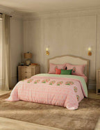 Portico New York Shalimaar 250 TC 100% Cotton Health Pro Printed Super King Bedsheet with 2 Pillow Cover Portico
