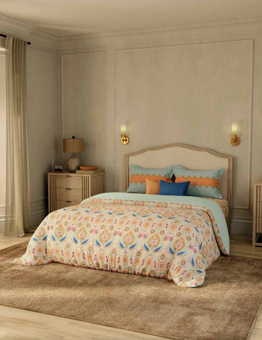 Portico New York Shalimaar 250 TC 100% Cotton Health Pro Printed Super King Bedsheet with 2 Pillow Cover Portico