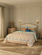 Portico New York Shalimaar 250 TC 100% Cotton Health Pro Printed Super King Bedsheet with 2 Pillow Cover Portico