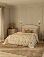 Portico New York Shalimaar 250 TC 100% Cotton Health Pro Printed Super King Bedsheet with 2 Pillow Cover Portico