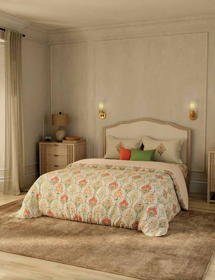Portico New York Shalimaar 250 TC 100% Cotton Health Pro Printed Super King Bedsheet with 2 Pillow Cover Portico