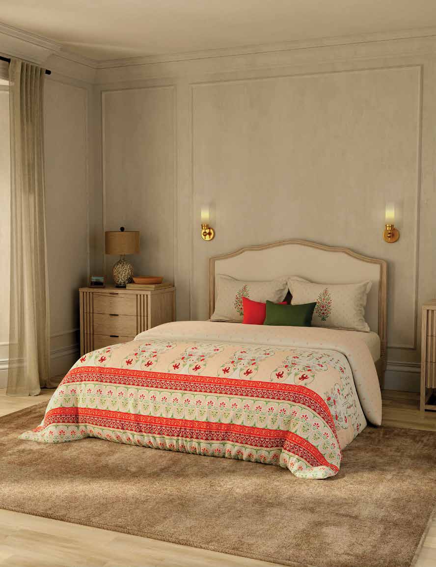 Portico New York Shalimaar 250 TC 100% Cotton Health Pro Printed Super King Bedsheet with 2 Pillow Cover Portico