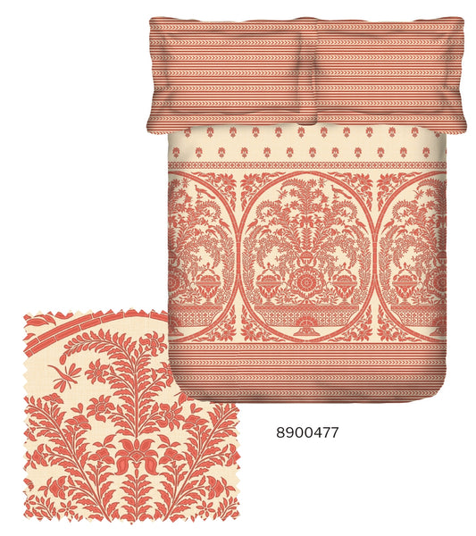 Portico New York Shalimaar 250 TC 100% Cotton Health Pro Printed Super King Bedsheet with 2 Pillow Cover SS2025