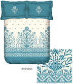 Portico New York Shalimaar 250 TC 100% Cotton Health Pro Printed Super King Bedsheet with 2 Pillow Cover SS2025 Portico