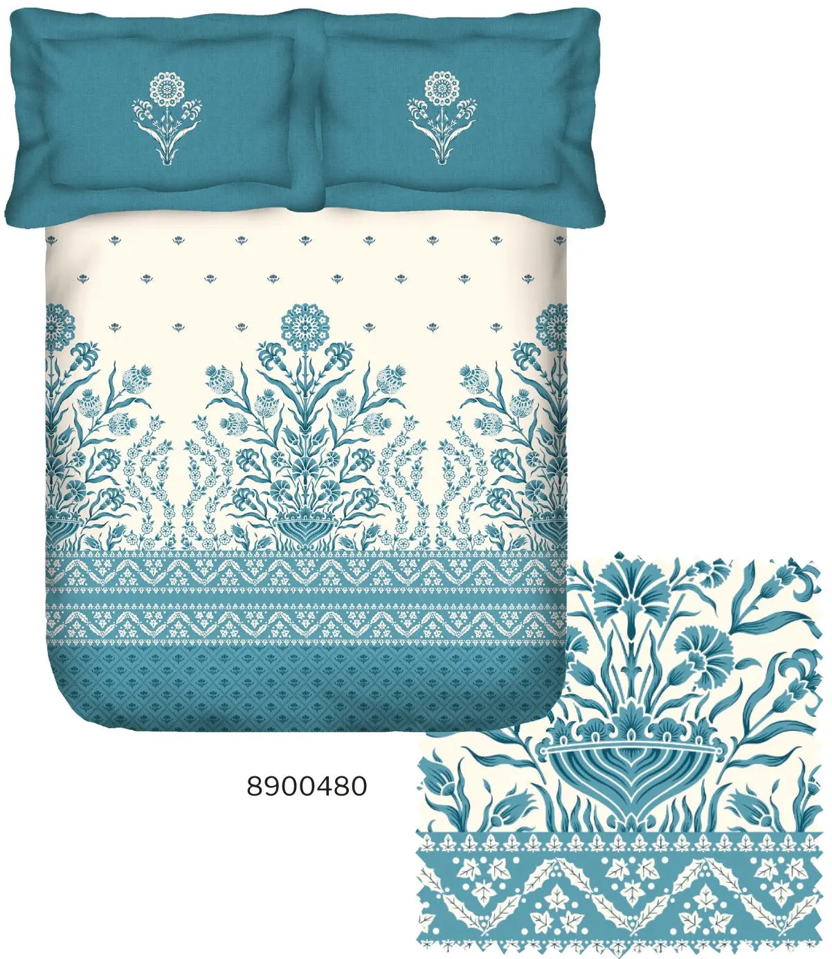 Portico New York Shalimaar 250 TC 100% Cotton Health Pro Printed Super King Bedsheet with 2 Pillow Cover SS2025 Portico