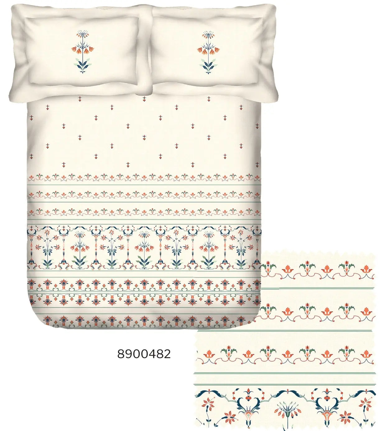 Portico New York Shalimaar 250 TC 100% Cotton Health Pro Printed Super King Bedsheet with 2 Pillow Cover SS2025 Portico