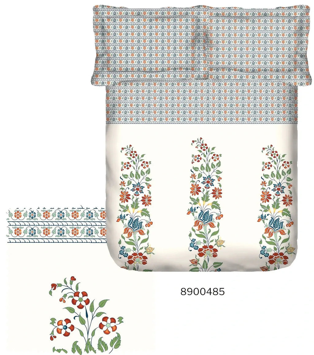 Portico New York Shalimaar 250 TC 100% Cotton Health Pro Printed Super King Bedsheet with 2 Pillow Cover SS2025 Portico
