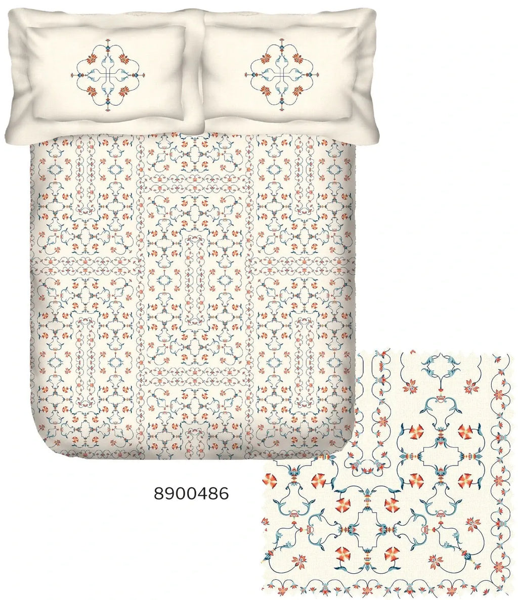 Portico New York Shalimaar 250 TC 100% Cotton Health Pro Printed Super King Bedsheet with 2 Pillow Cover SS2025 Portico