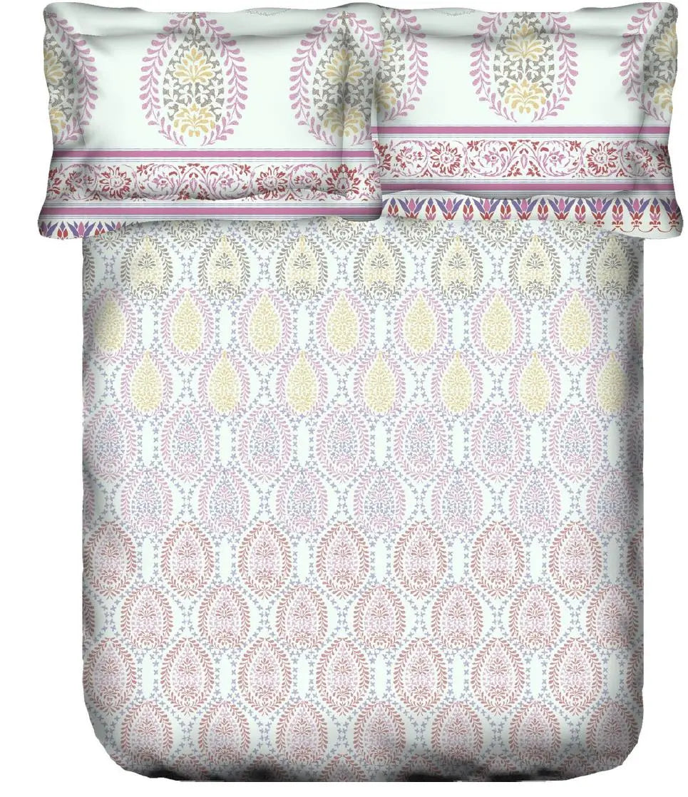 Portico Sparkle Printed Double Bedsheet Set - Grah Sajja