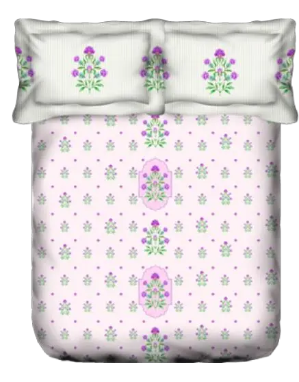 Portico Sparkle Double Bedsheet 224CM X 254CM 2PcsPillow Cover Portico