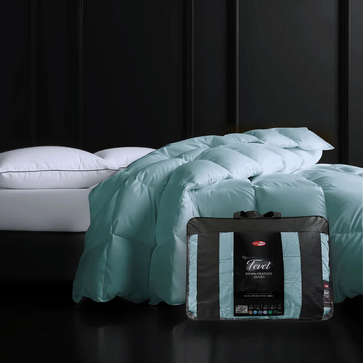 Tevel Down Feather Duvet- 575 GSM Stone blue