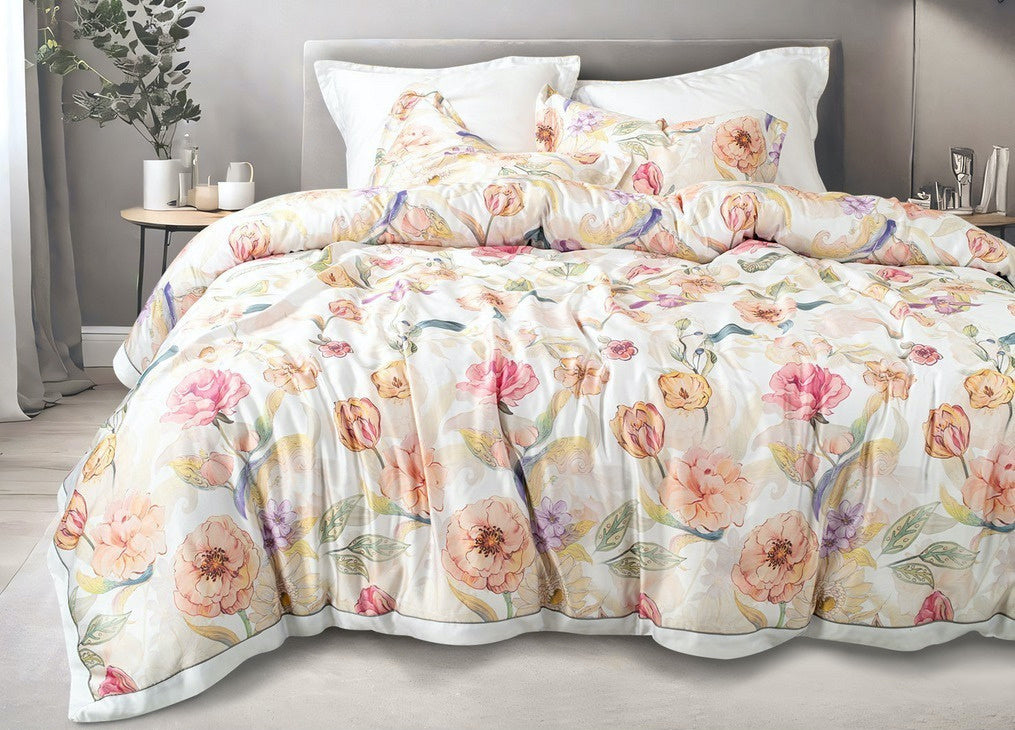 Spread Spain Made From Green 550 TC Cotton & Bamboo Bedsheets | Summer BedSheet