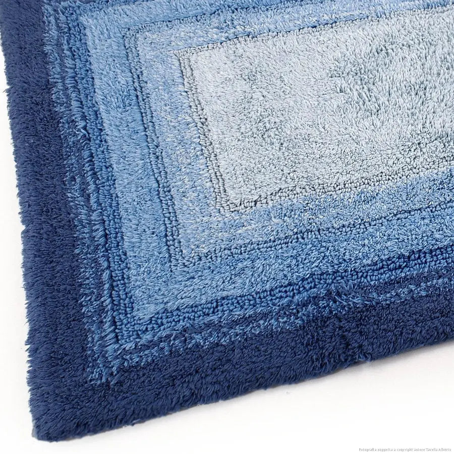 Luxury Anti-Skid Tufted Cotton Floor Mat - Exquisite Comfort for Living & Bath Area - Slip-Resistant & Plush Design - Elevate Your Home with Italian Elegance! (Oceano) - grahsajja