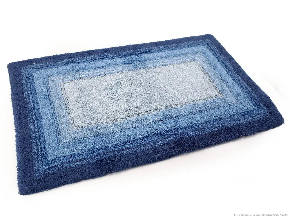 Luxury Anti-Skid Tufted Cotton Floor Mat - Exquisite Comfort for Living & Bath Area - Slip-Resistant & Plush Design - Elevate Your Home with Italian Elegance! (Oceano) - grahsajja