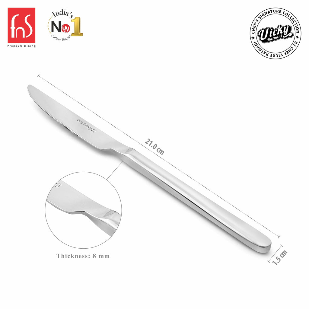 Chef Vicky Ratnani's Signature Collection By FnS Thames Dessert Knife/Dinner knife/Butter knife 2 Pcs Set